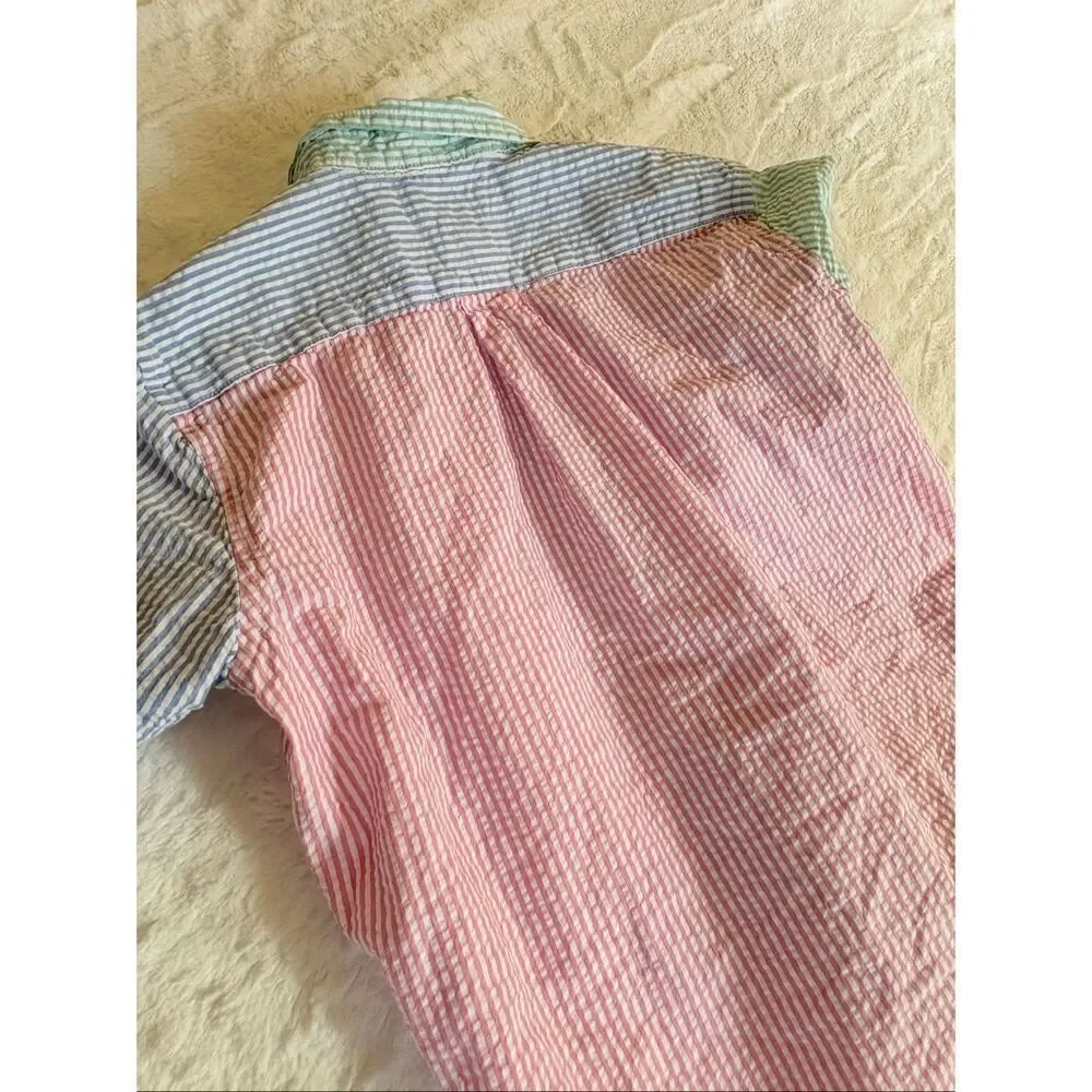 Striped Seersucker Ralph Lauren Shirt Kids size 6